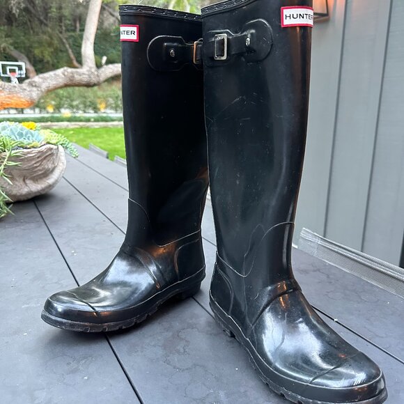 Hunter Women's Original Tall Gloss Boot- BLACK size 8- ***AUTHENTIC*** - Picture 4 of 6
